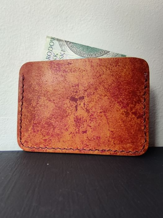 Cardholder DEM/2 dwukolorowy ręcznie skórzany
