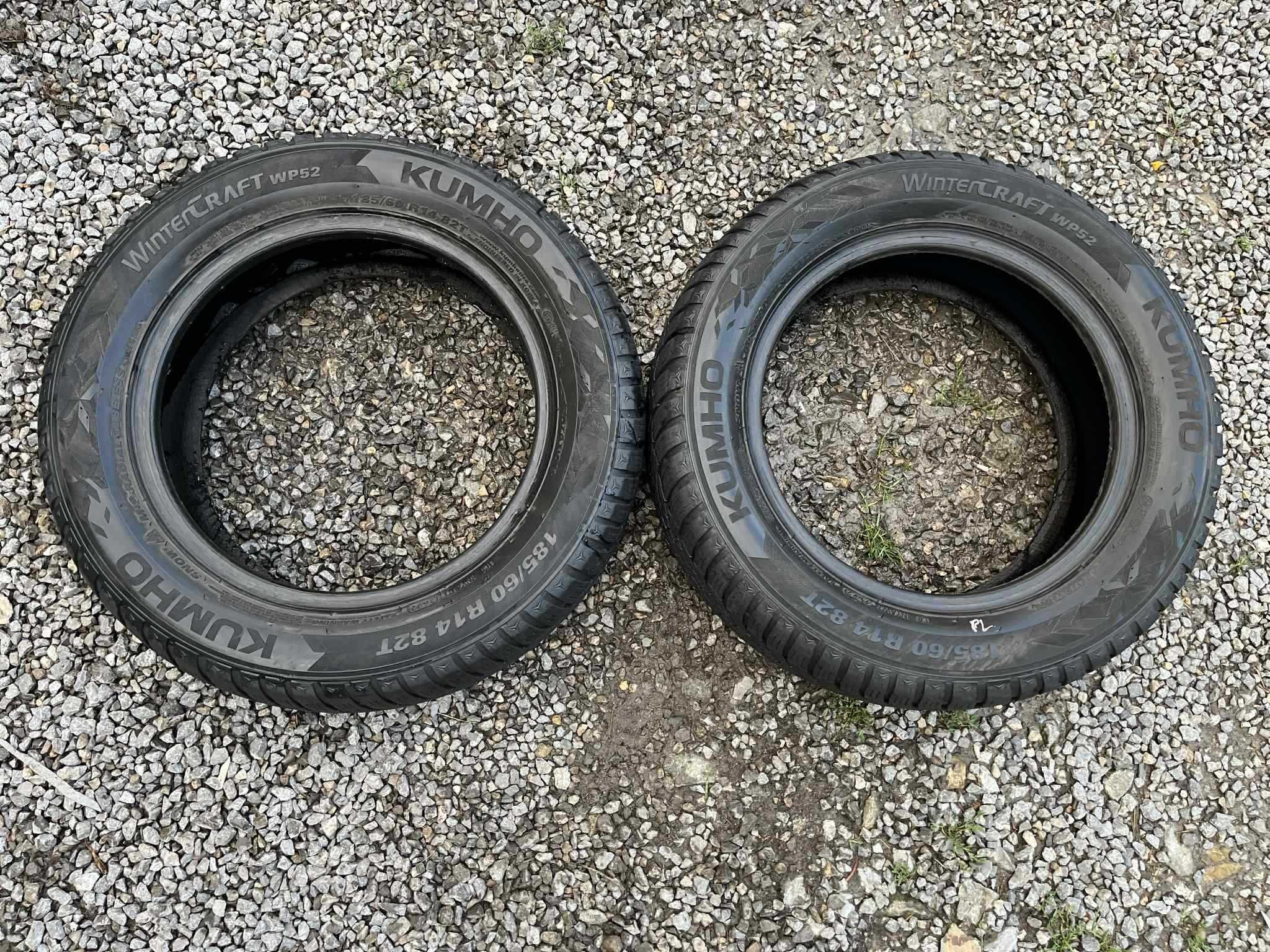 Opony 185/60R14 Kumho Wintercraft WP52 Zima 2sztuki 6,84mm bieżnika