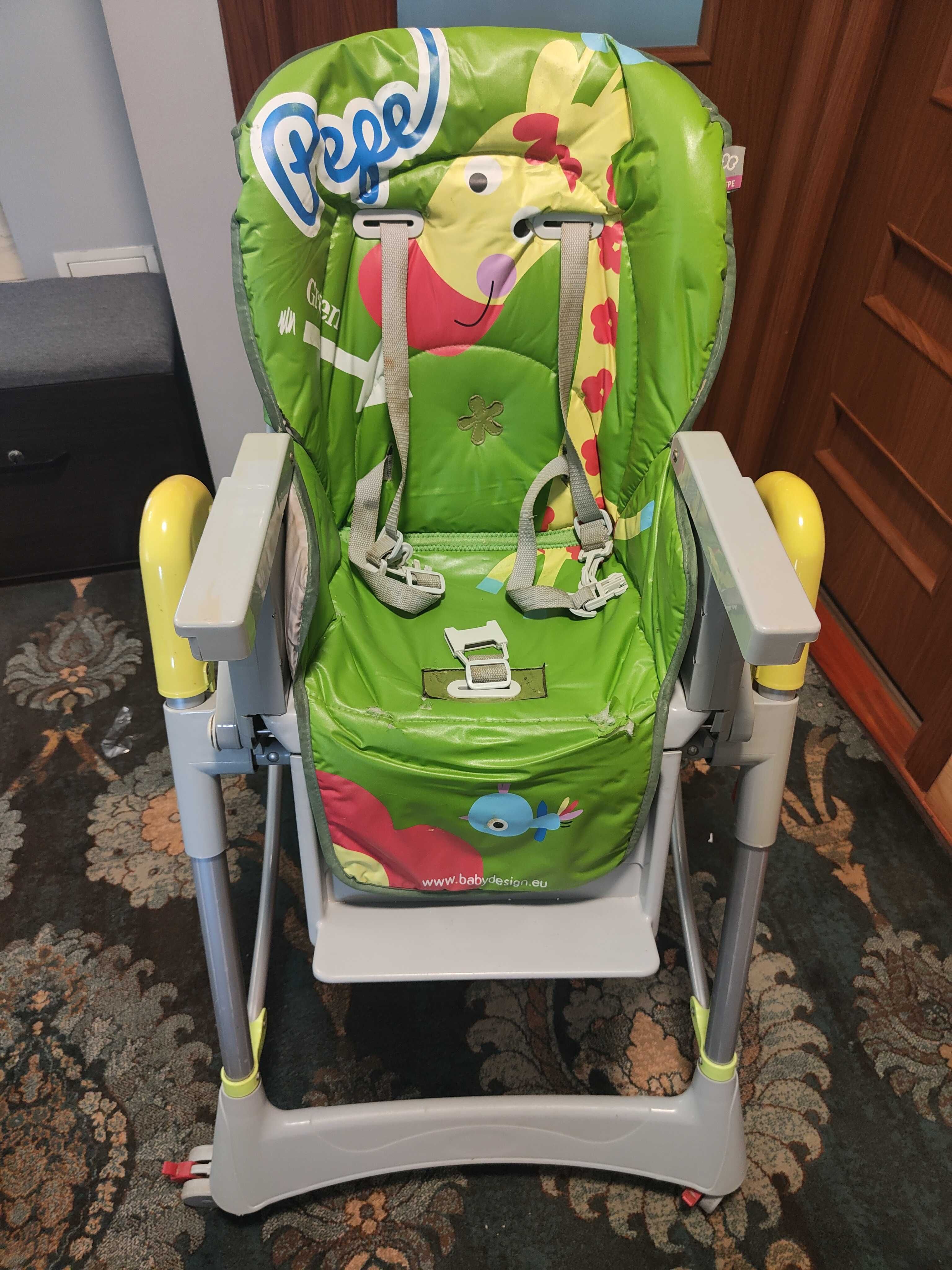 Krzesełko do karmienia Baby Design Pepe z tacą