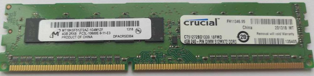серверна пам'ять ddr3 4gb mt18ksf51272az-1g4m1zf CT51272BD1339.18FMD
