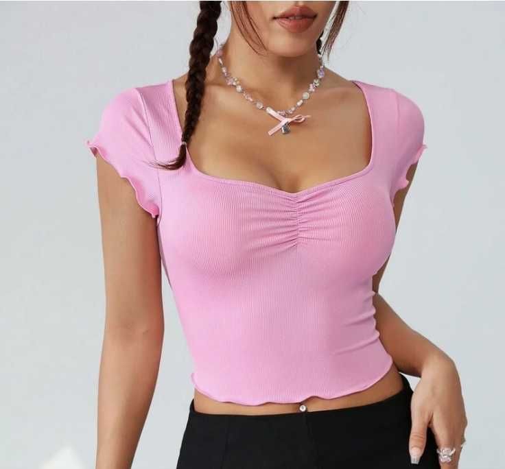 bluzka damska crop top biały M
