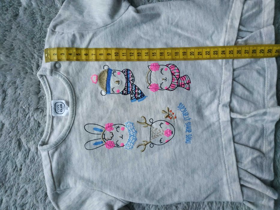 Bluzka z zimowym motywem/beżowa/Cool Club/Smyk/r.74