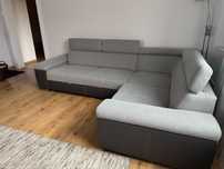 Sofa narożnik Loft Black Red White