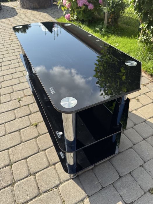 Стіл під телевізор тумба під TV скляна тумба