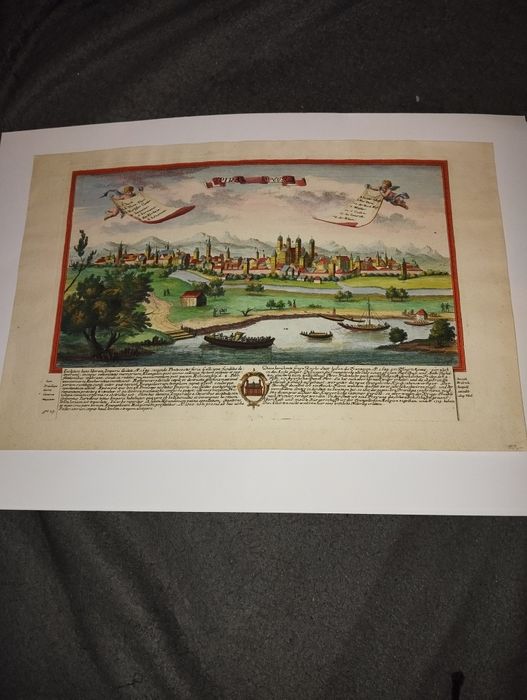 Miedzioryt barwiony Joseph Fridrich Leopold Spira Speir