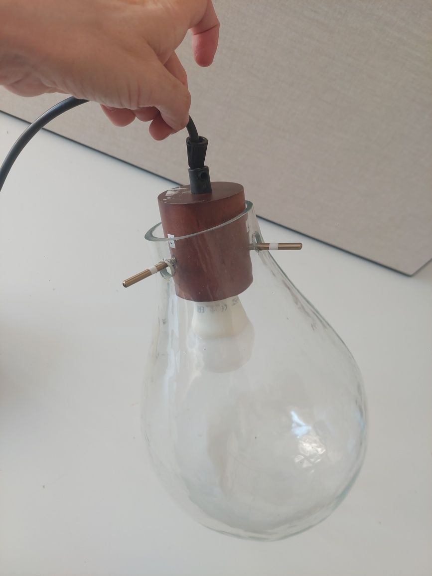 Candeeiro de tecto em.vidro artesanal