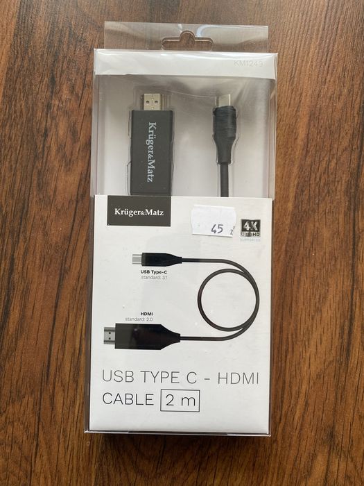 Nowy!! Kabel USB c - hdmi