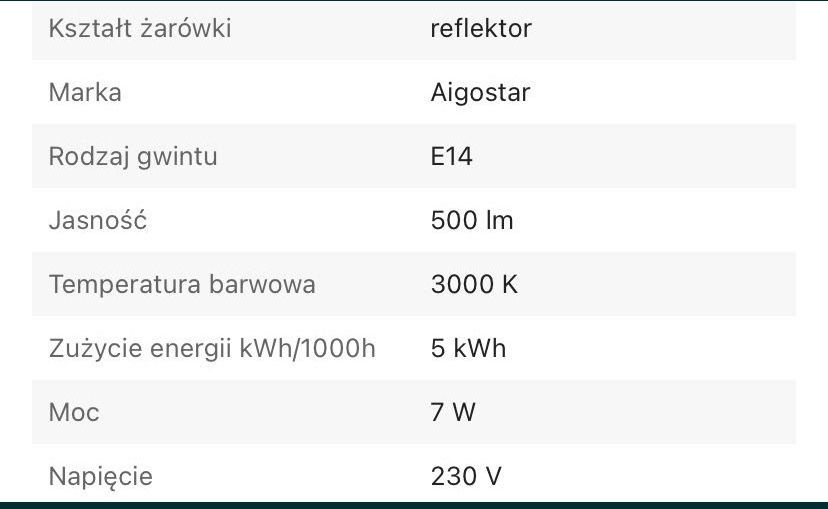 NOWA G9590 AIGOSTAR Zarówka LED E14 7W