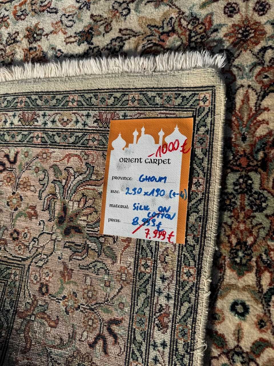 Nowy jedwabny dywan perski  GHOUM 290x190 galeria 40 tyś