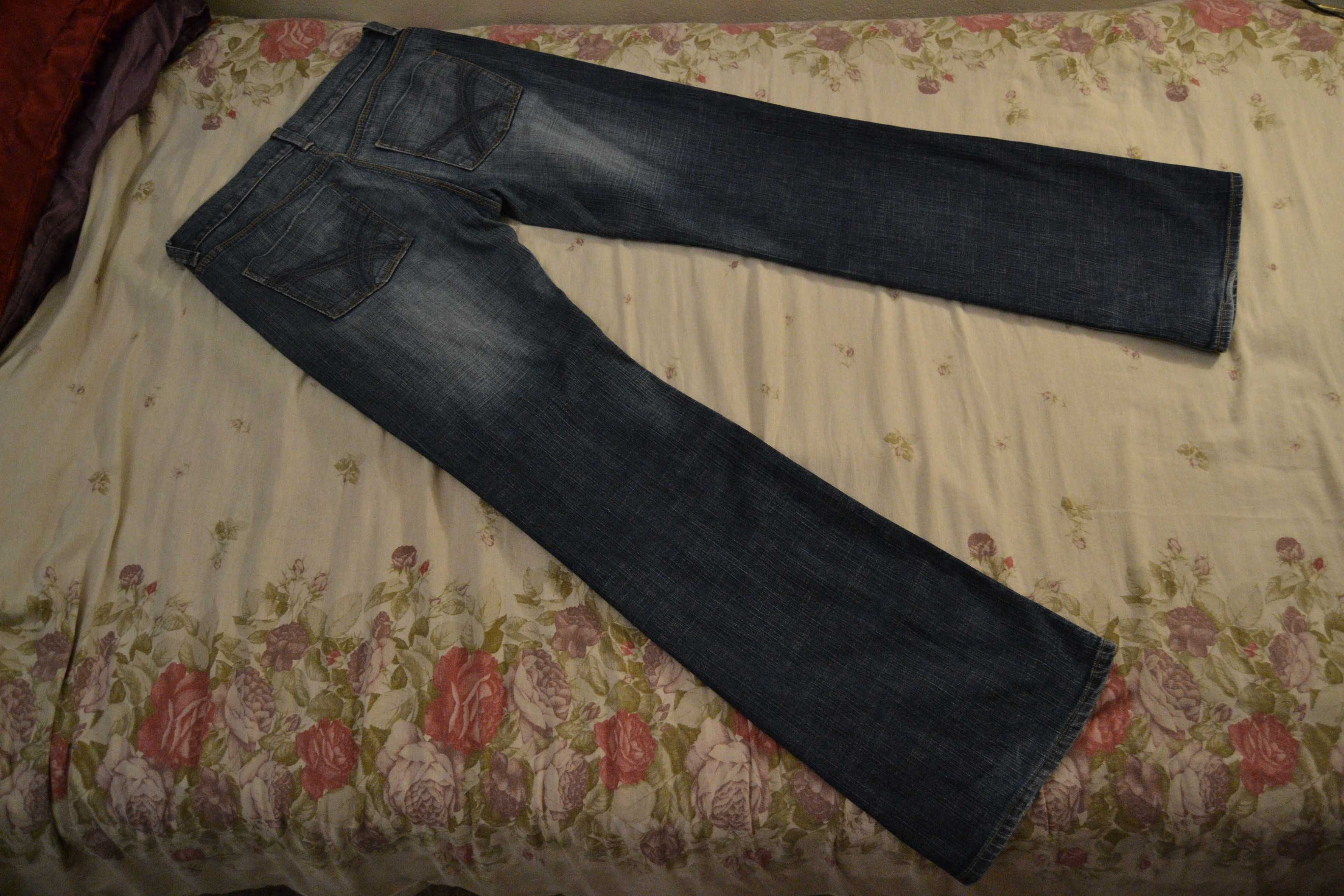 Rozszerzane jeansy Fcuk Jeans 12 40 granatowe dzwony vintage