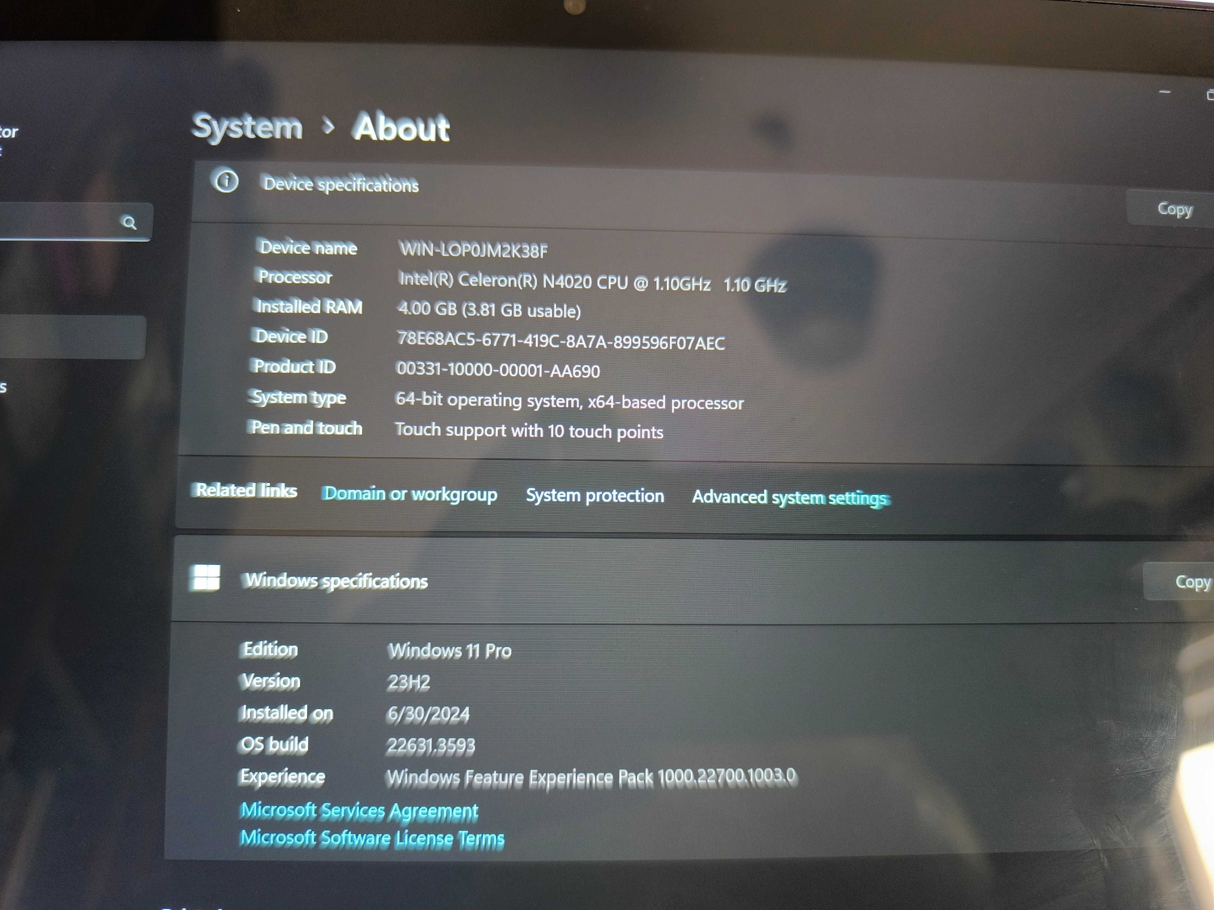 Lenovo ideapad duet 3  BIOS NOVA,WIN 11 ACTIVO,LEVA SD 64GB valor fixo