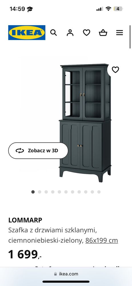 kredens - szafka z drzwiami szklanymi LOMMARP IKEA