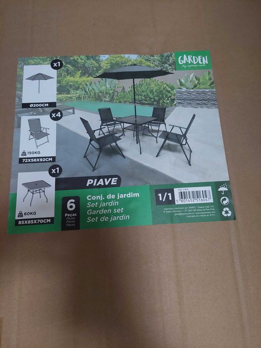 Conjunto mesa de jardim 6 peças