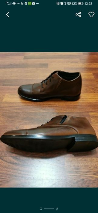 Eleganckie Skórzane Ocieplane Buty Męskie Lekkie Wygodne Tylko Roz.41