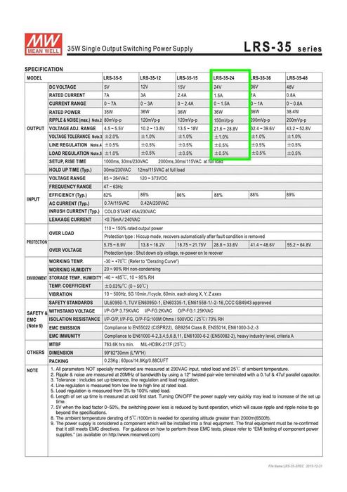 Transformador  LRS-35-24 Mean Well