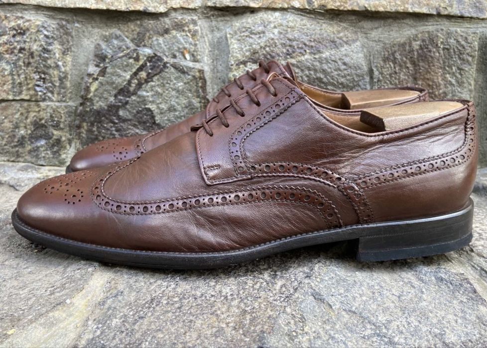 Aldo Brue р 45 Італія Шкіряні Броги чоловічі туфлі оксфорди коричневі