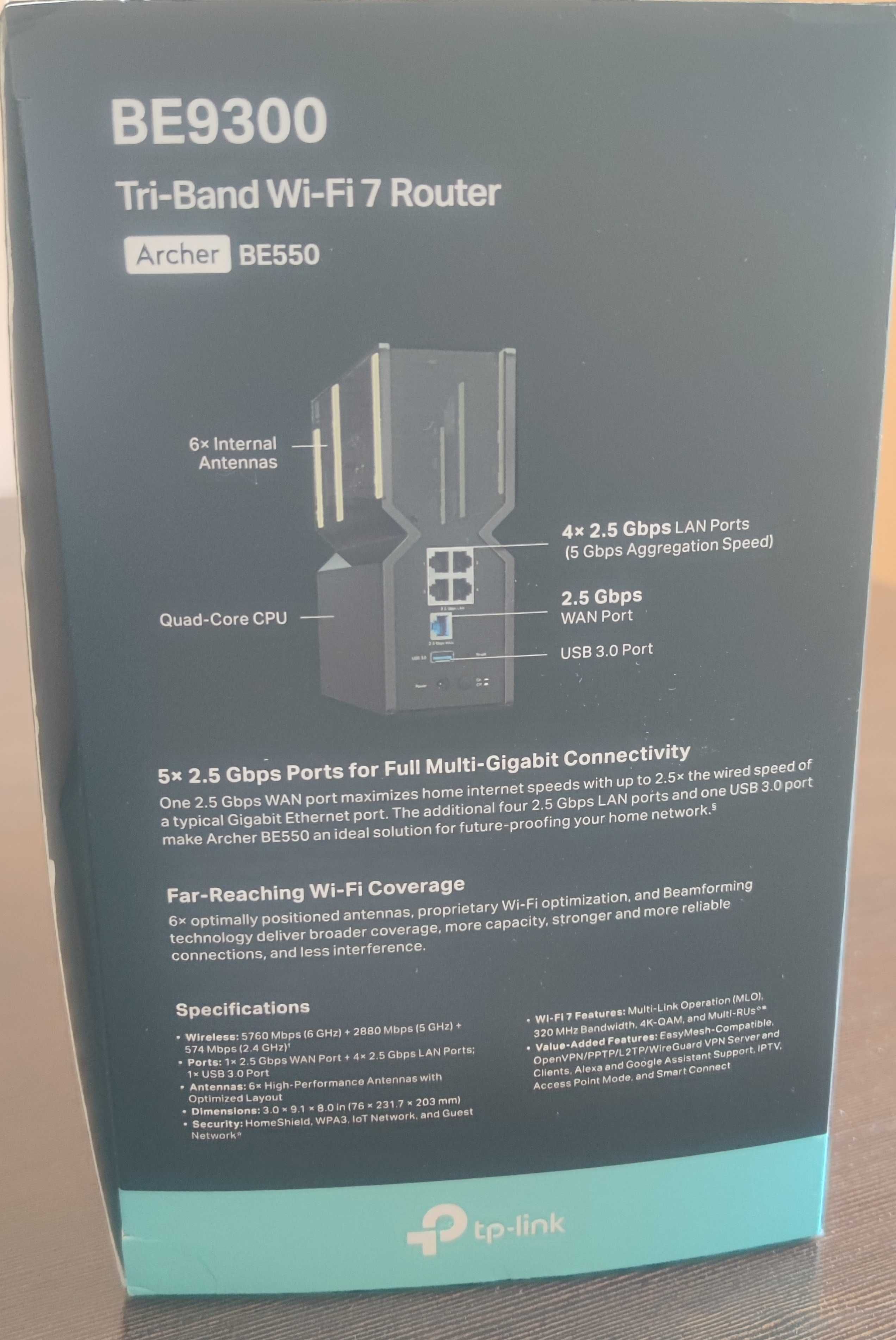 Router TP LINK BE550 Tri-Band Wi-Fi 7 BE9300