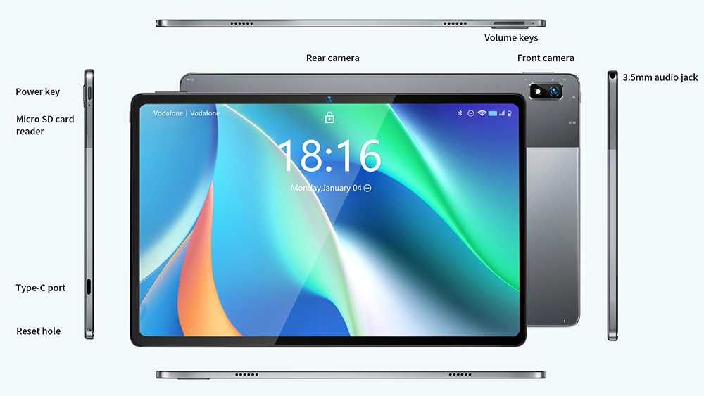 Tablet FHD 10,4"   8GB RAM 128GB ROM Android 11  Octa Core até 2,0 GHz