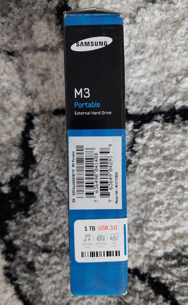 Dysk zewnętrzny Samsung M3 Portable - 1TB, USB 2.0/3.0 (Komplet)