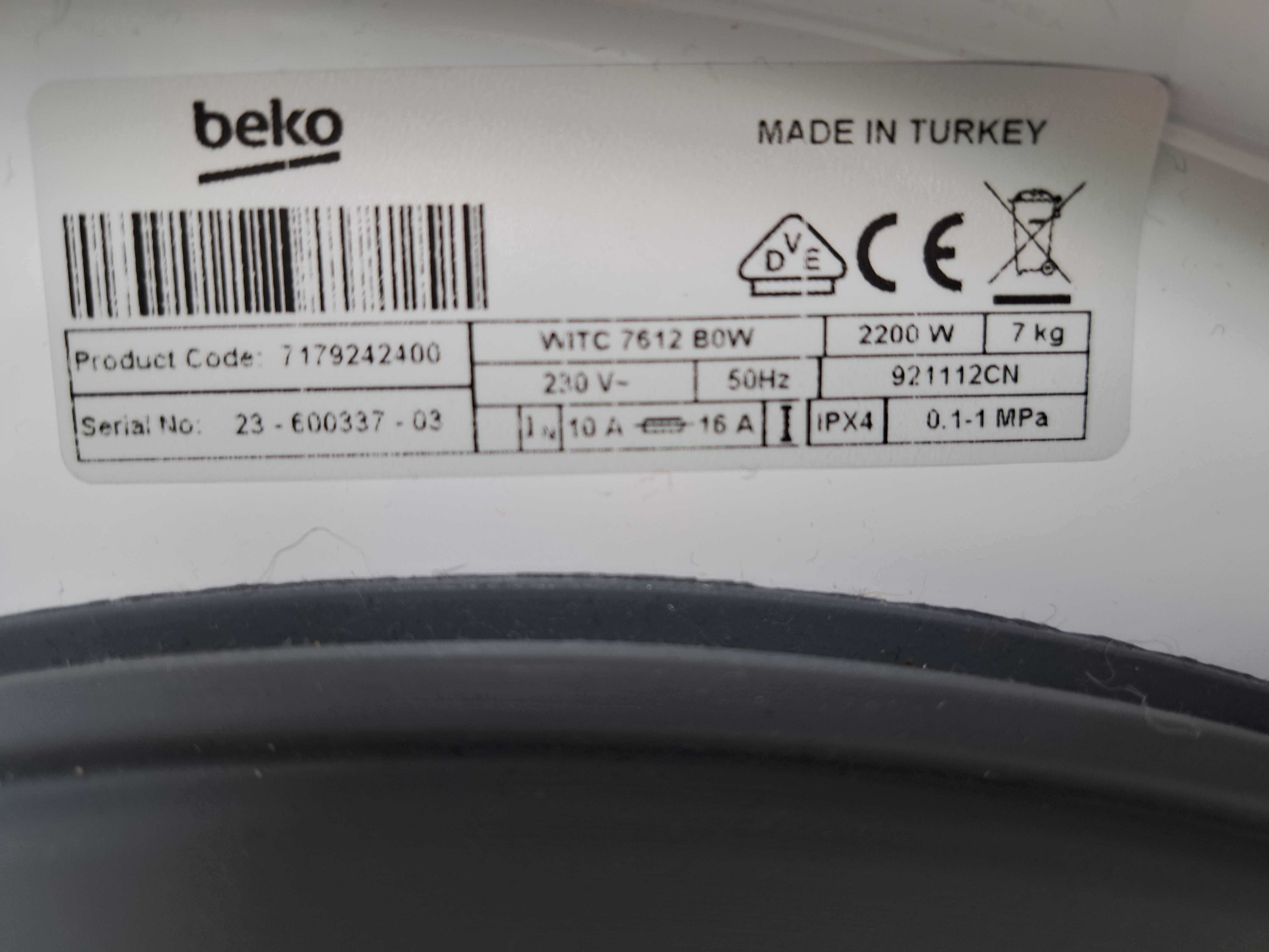 Pralka BEKO witc7612bow używana 2 razy