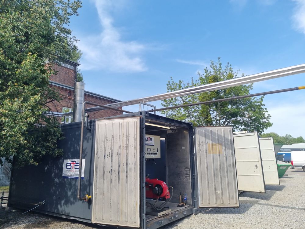 Wynajem mobilna kotlownia parowa kontenerowa LOOS 800 kg/h pary