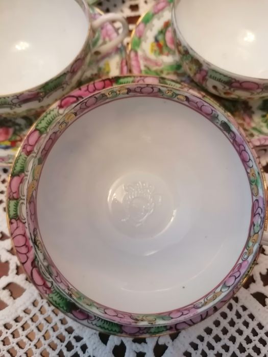 6 Chavenas e pires de chá fabricados em Macau