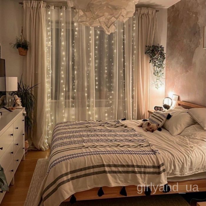 Акція! Гірлянда шторка 3*3м, 3*2м, біла жовта ОПТ