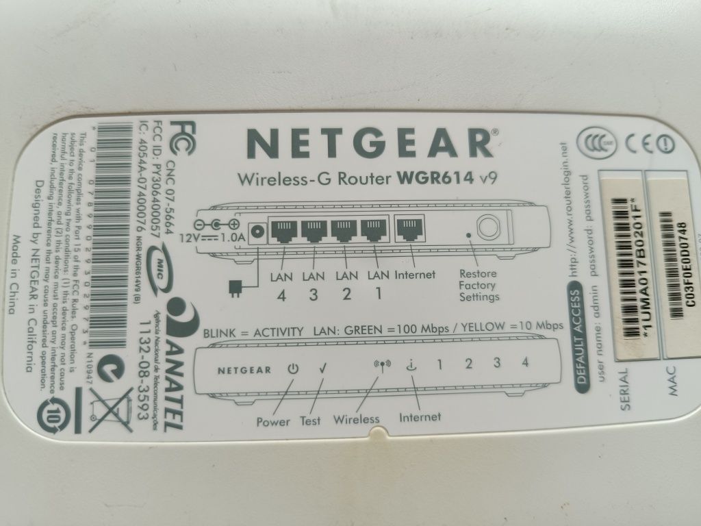 Router netgear WGR614 v9 + zasilacz