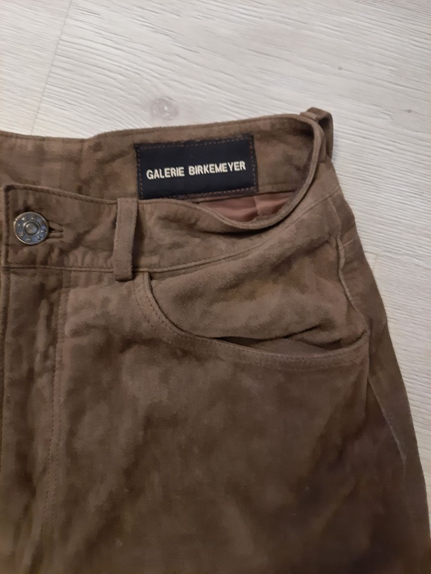 Damskie spodnie skórzane Birkemeyer , brązowe
