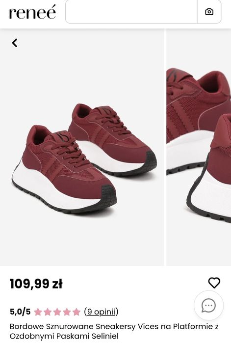 Buty damskie bordo 38 RENEE