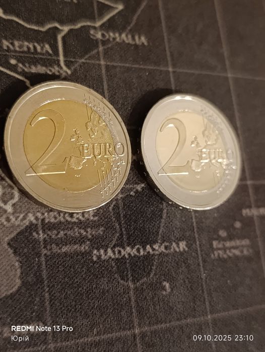 Монеты 2 евро, 3 шт.