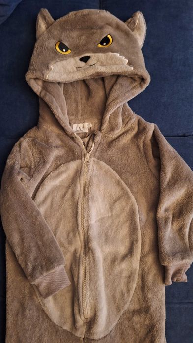 Strój kombinezon pluszowy wilk 110-116