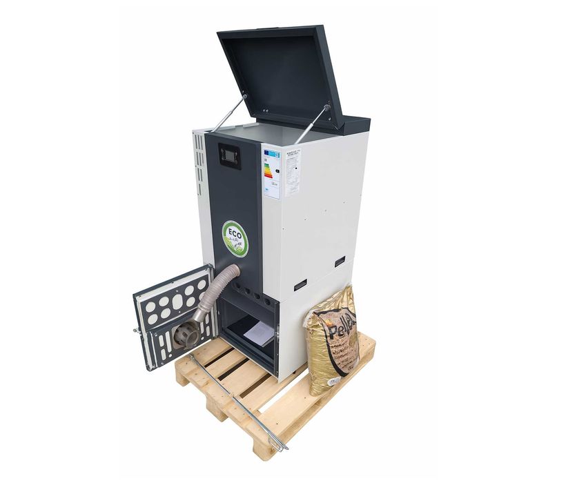 Piec na pellet kocioł typu Slim 15 kW z rotacyjnym palnikiem Kipi eco5