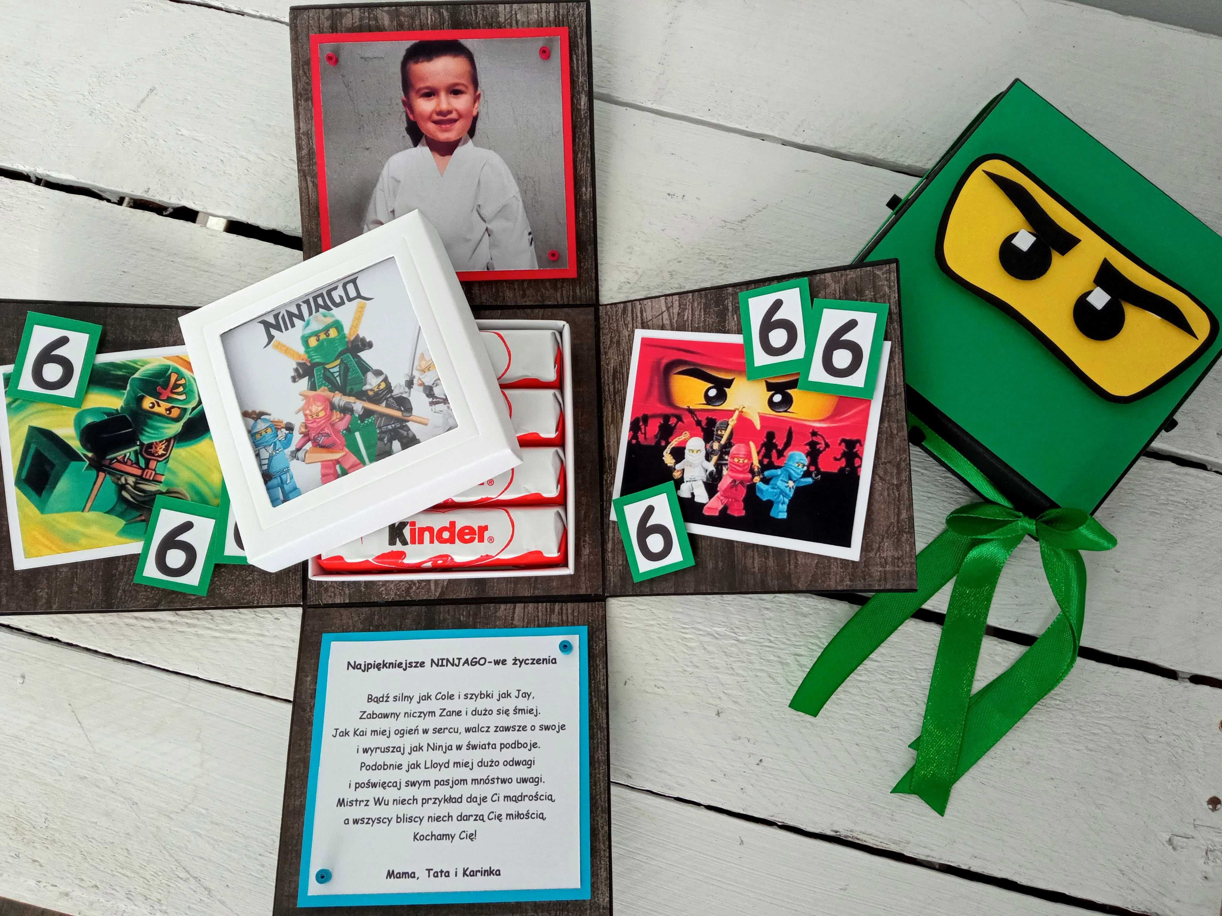 Exploding box urodziny dla dziecka kartka urodzinowa 3D Ninjago