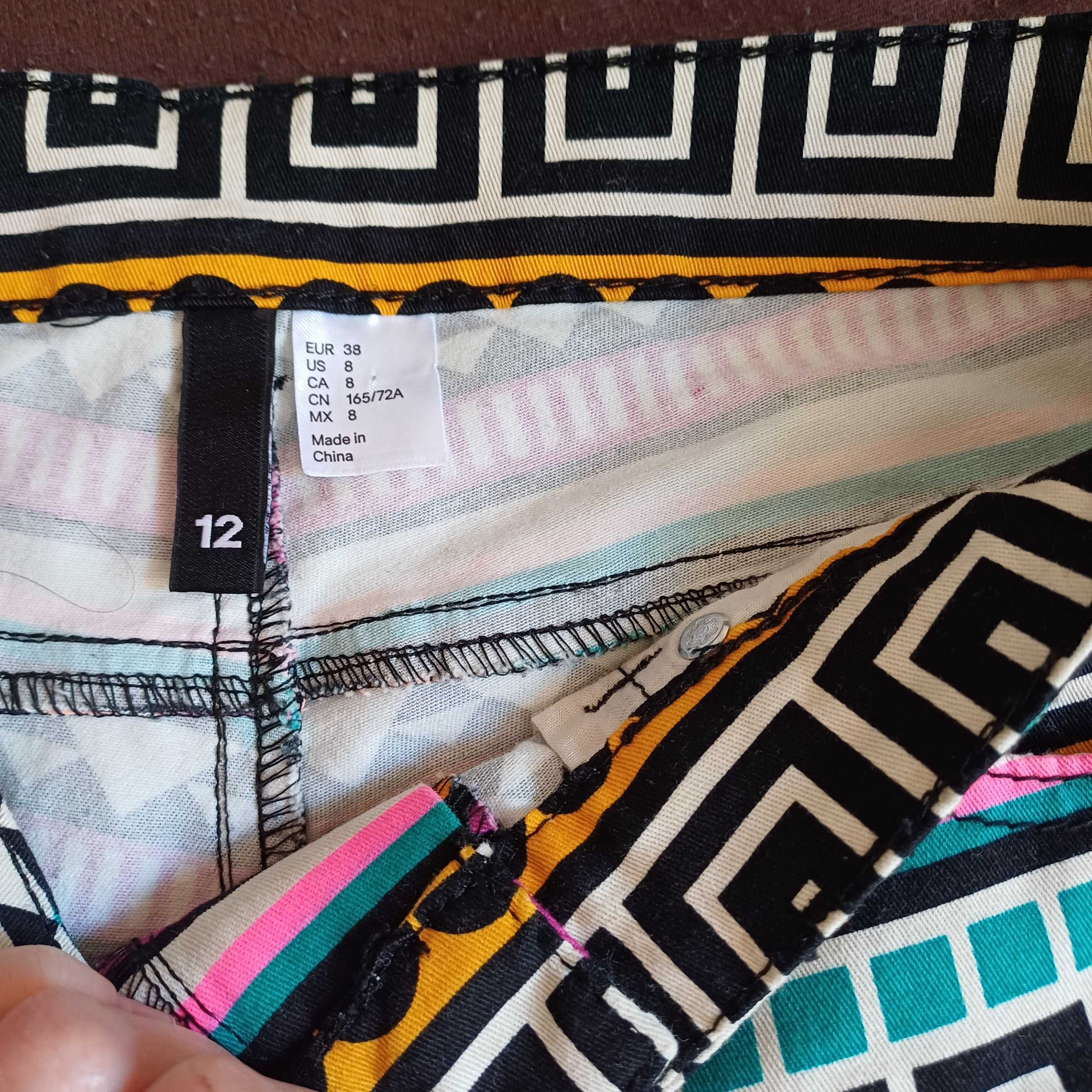 H&m spodnie wzory aztec 38 M