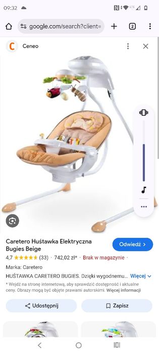 Huśtawka/Bujaczek  Sprzedam /mało używane/nowe/rzeczy dla dziecka