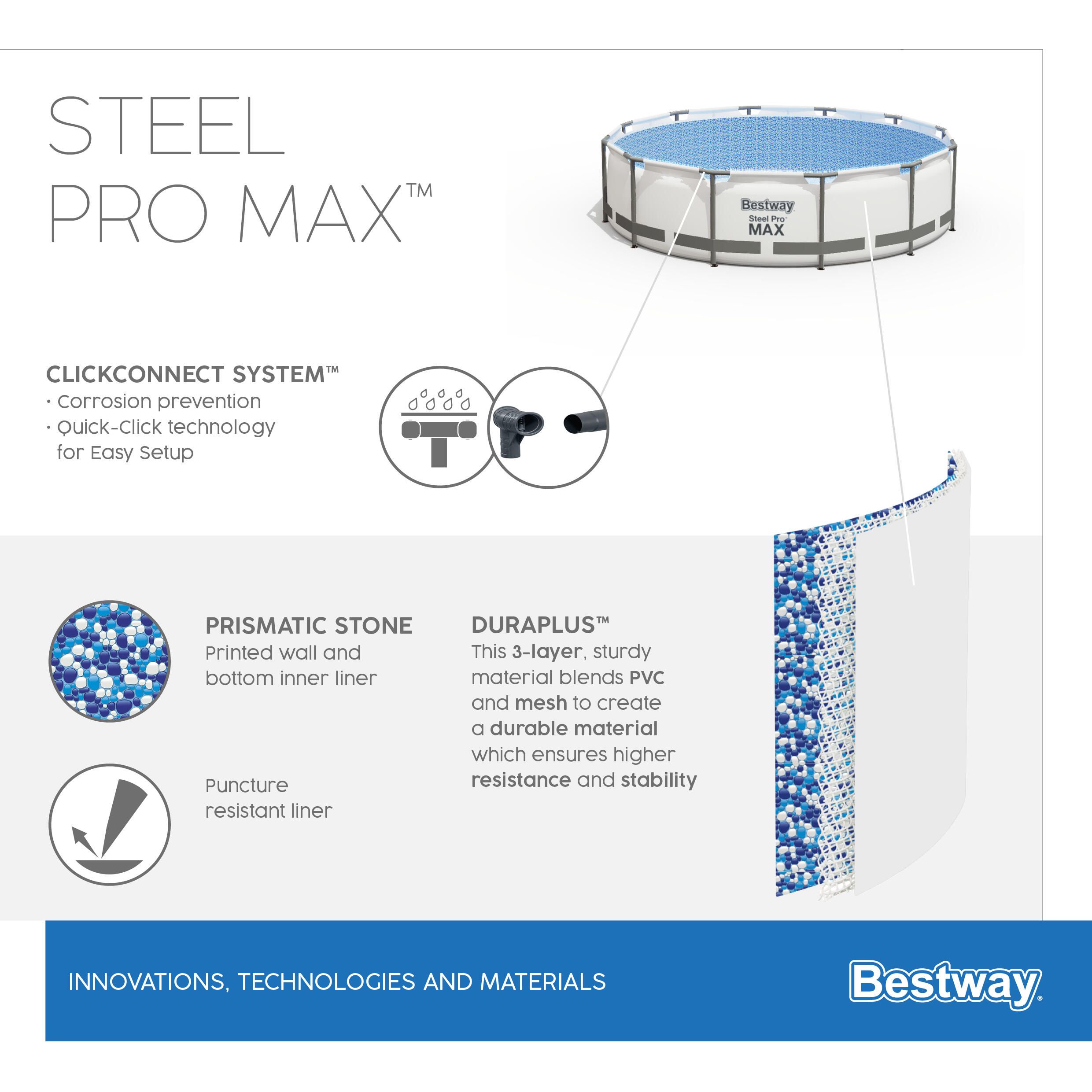 Piscina STEEL PRO MAX circular 457x122cm com depuradora +