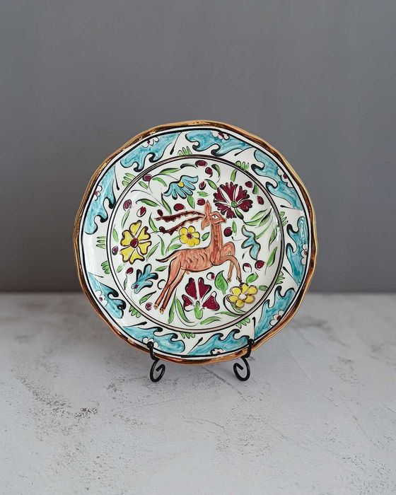 Talerz do zawieszenia Grecja Złocony 24 K Dekoracyjny talerz ścienny