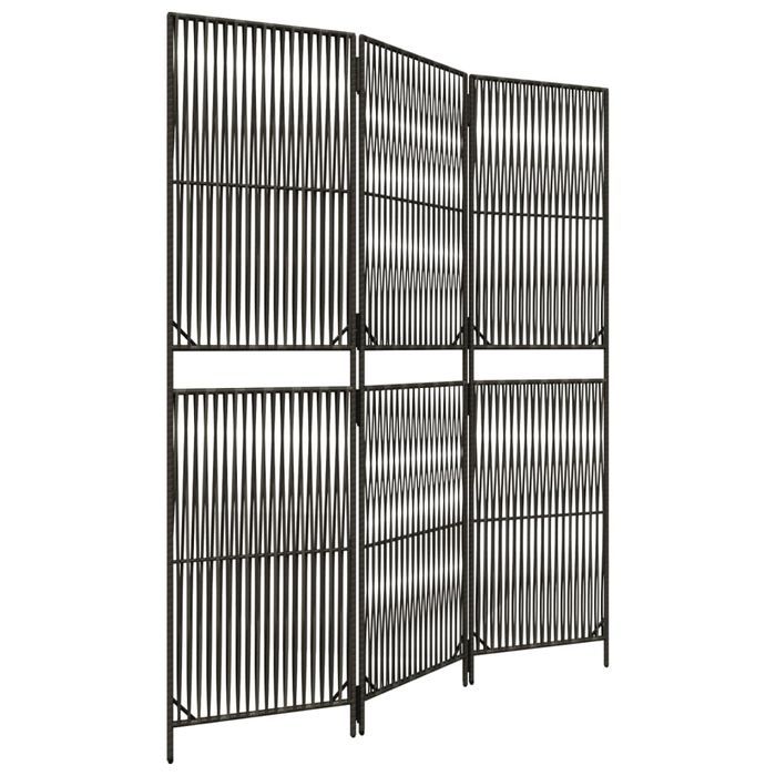 Vidaxl Parawan 3-Panelowy, Szary, Polirattan