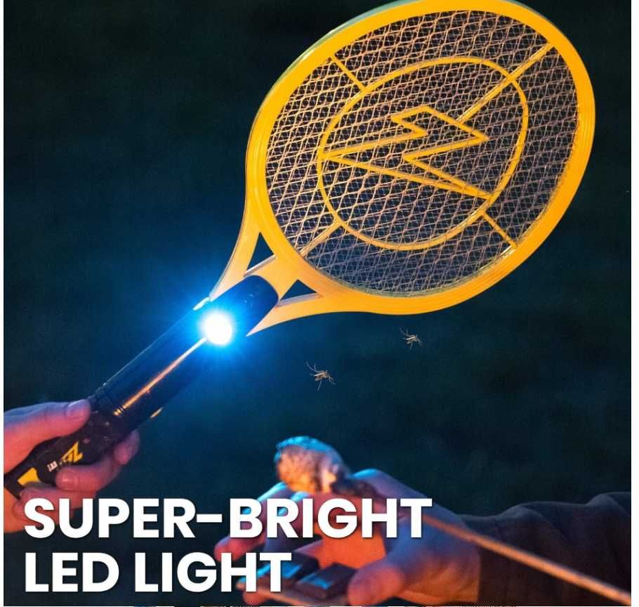 2xMocna Elektryczna ŁAPKA Na KOMARY Muchy 4000V Ze Światłem LED ZAP IT