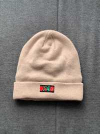 czapka damska dziewczęca ocieplana brudny róż basic klasyczna beanie