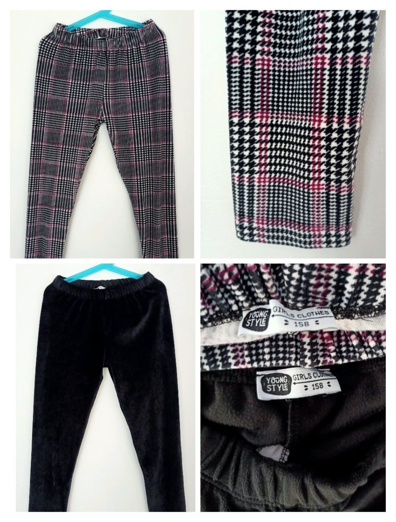 Welurowe, aksamitne legginsy, getry na jesień young style rozmiar 158