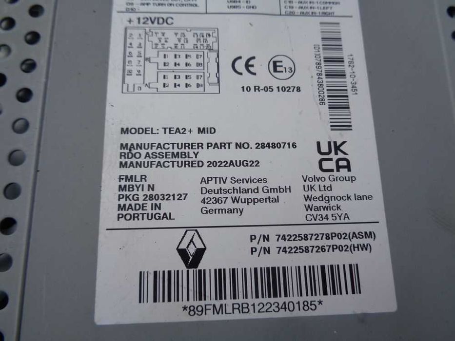 Radio Radioodtwarzacz CD RENAULT RANGE GAMA T Euro6