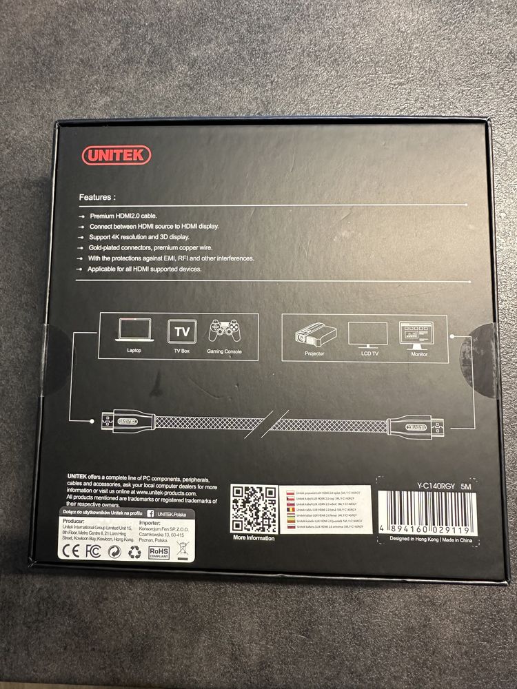 Unitek przewód LUX HDMI 2.0 5m