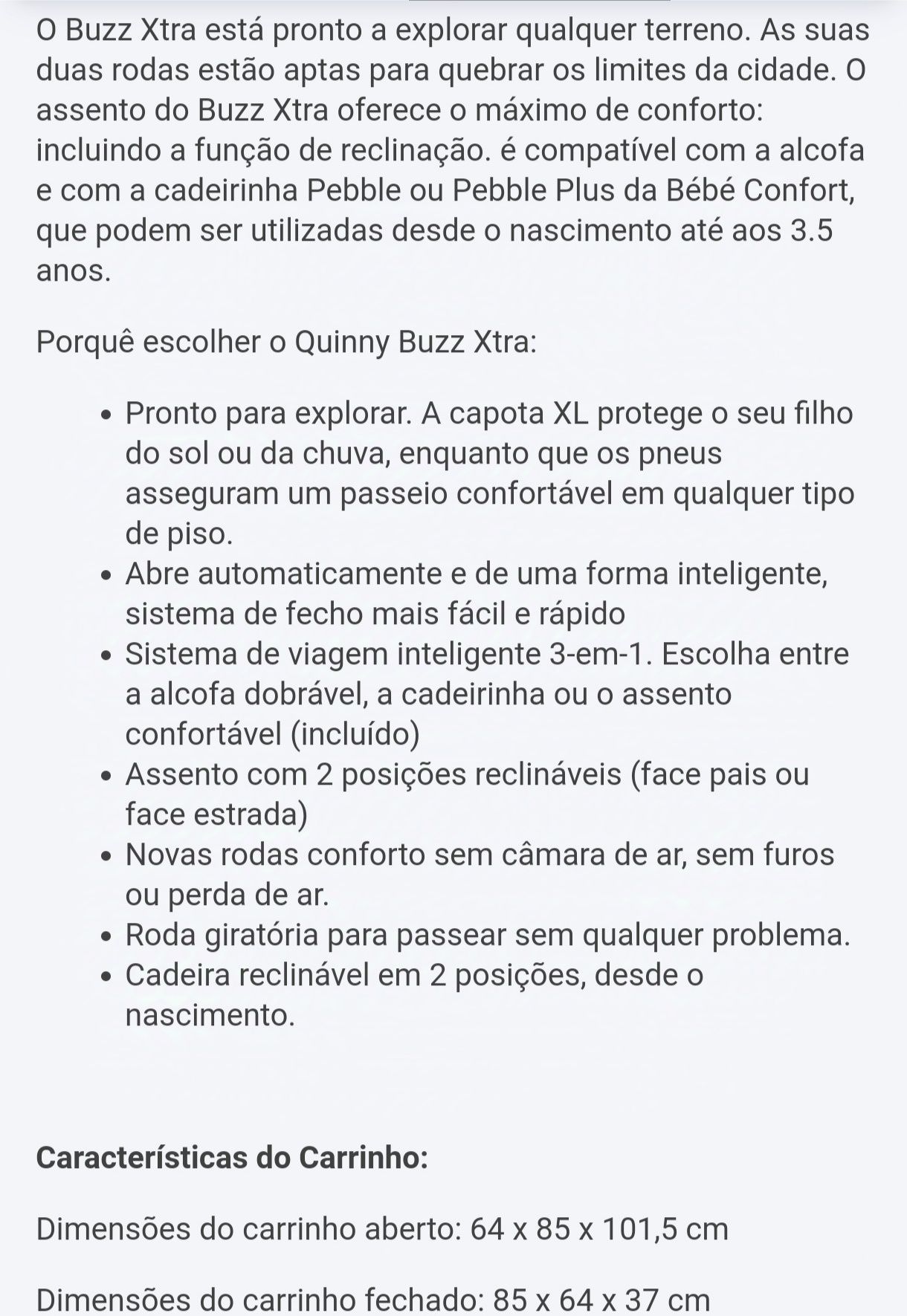 Carrinho bebé muito prático