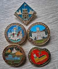 Przypinki miasta ZSRR kolekcja