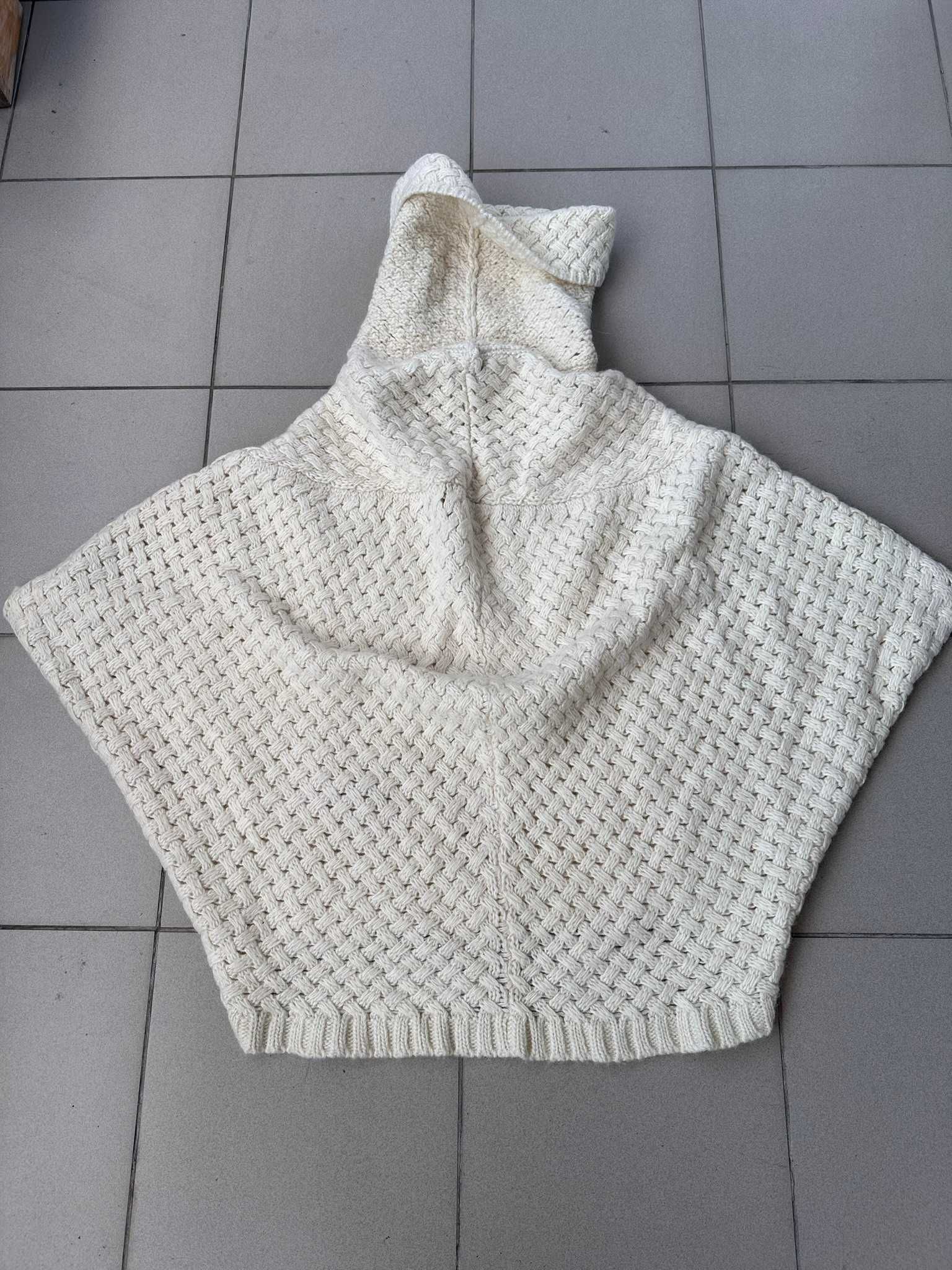 Sweter wełniane ponczo Massimo Dutti alpaka oversize r. M