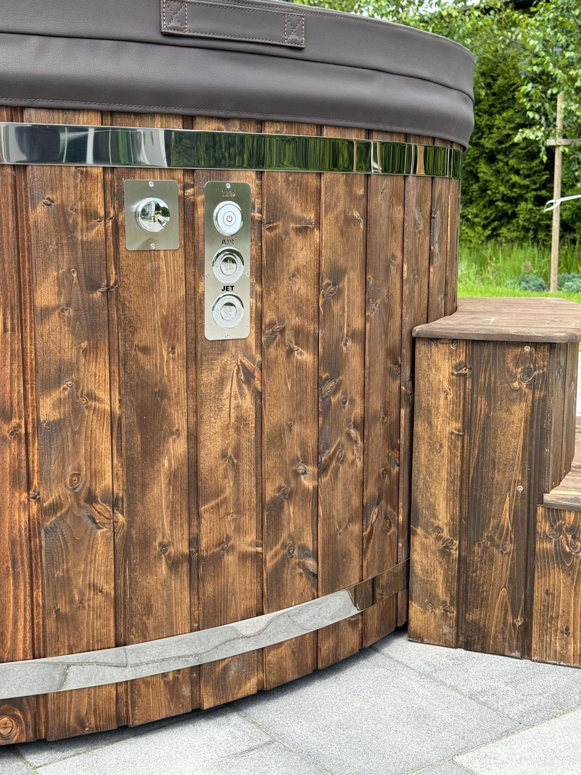 Jacuzzi ogrodowe z piecem Balia Wanna z hydromasażem  hot tub piec LED