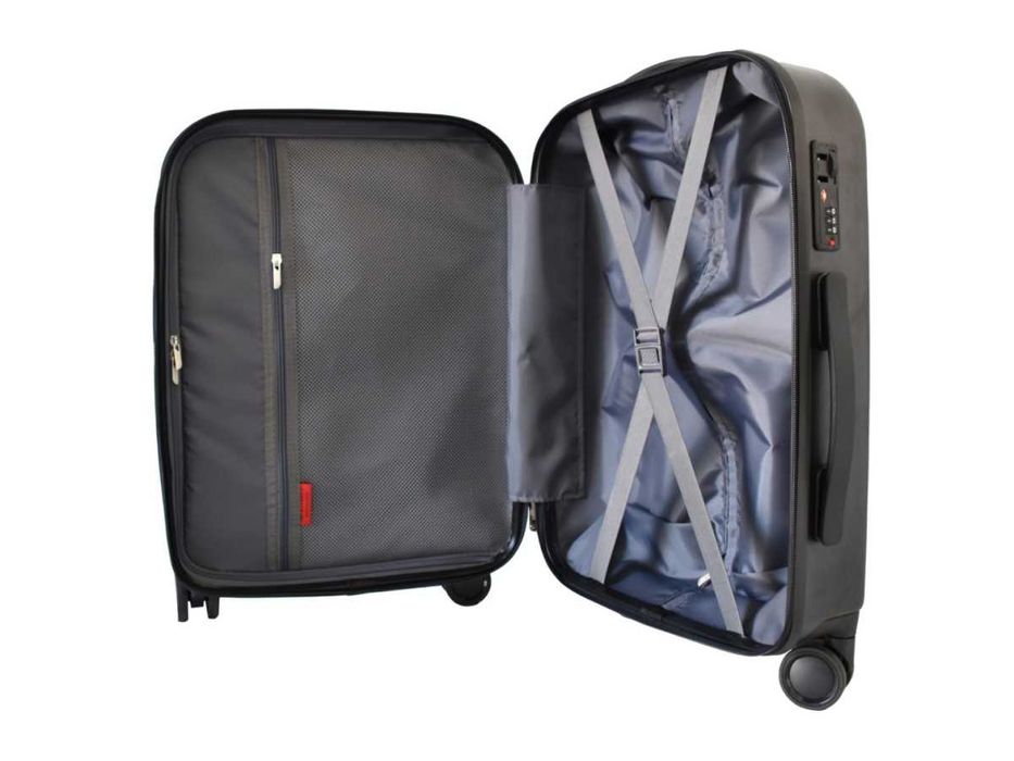 Walizka M podróżna bagażowa samolotowa twarda czarna kabinowa mała