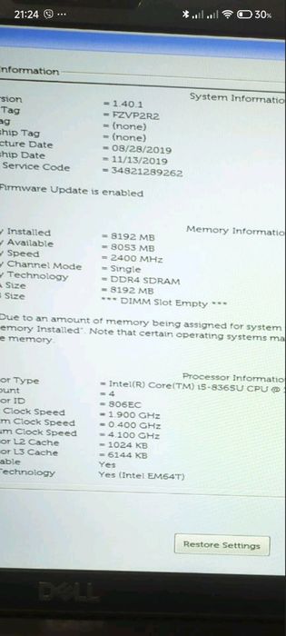 Ноутбук Dell Latitude 5400;  аккумулятор 4-5 годин, 14.1 IPS FHD Core